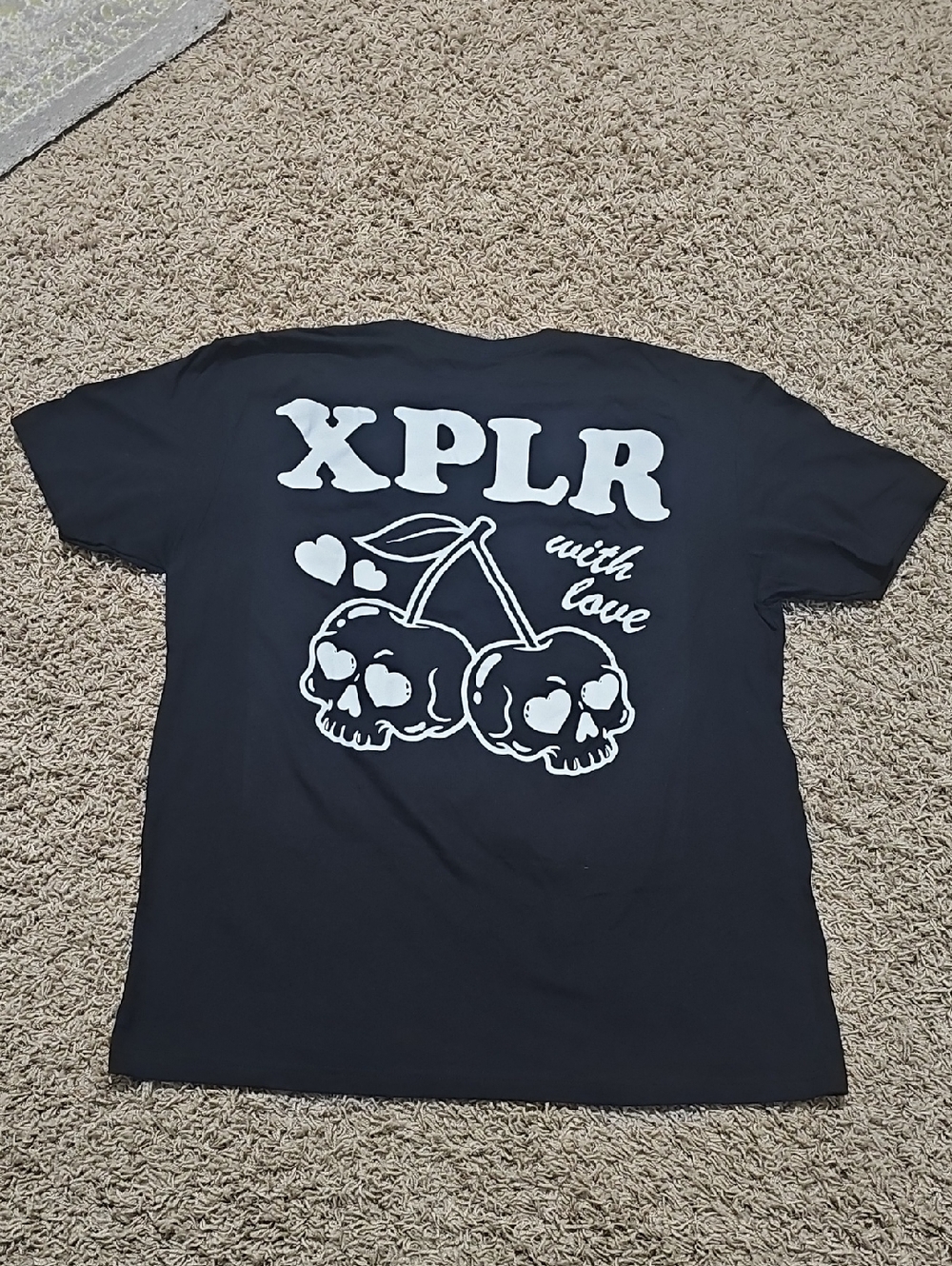NWOT XPLR Graphic Tee Skull Cherries T-shirt Black XL Sam And Colby